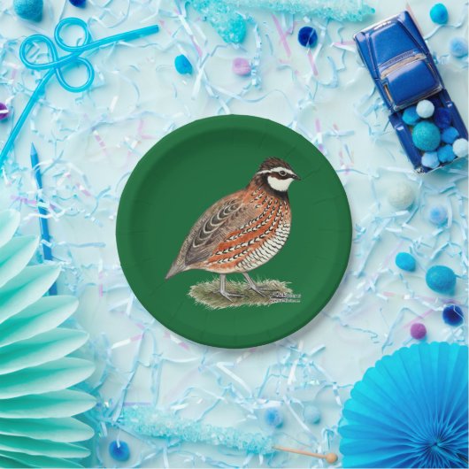 Bobwhite Quail Rooster Pappteller (Party)