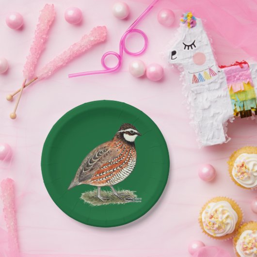Bobwhite Quail Rooster Pappteller (Party)