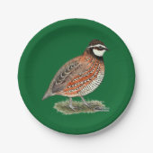 Bobwhite Quail Rooster Pappteller (Vorderseite)