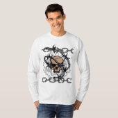 Bobwire kettete Schädelstrickjacke an T-Shirt (Vorne ganz)