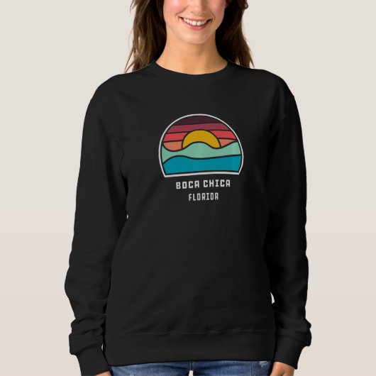 Boca Chica Florida Cool Minimalist Ocean Wave Sweatshirt (Vorderseite)