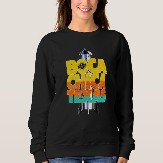 Boca Chica Texas Starship Cool Retro Space Rocket Sweatshirt (Vorderseite)