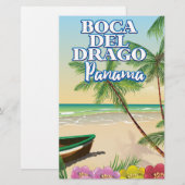 Boca del Drago Panama Beach Reiseplakat Briefpapier (Vorne/Hinten)