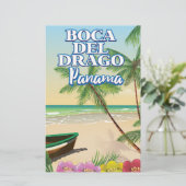 Boca del Drago Panama Beach Reiseplakat Briefpapier (Stehend Vorderseite)