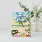 Boca del Drago Panama Beach Reiseplakat Postkarte (Stehend Vorderseite)