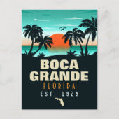 Boca Grande Florida Retro Sunset Souvenirs 60er Postkarte (Vorderseite)