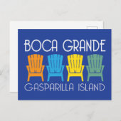 Boca Grande Gasparilla Florida Beach Stühle Postkarte (Vorne/Hinten)