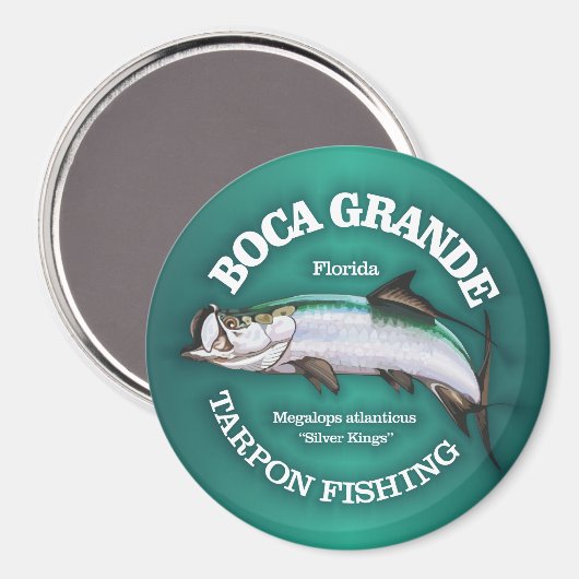 Boca Grande Tarpon Fischen Magnet (Vorderseite/Rückseite)