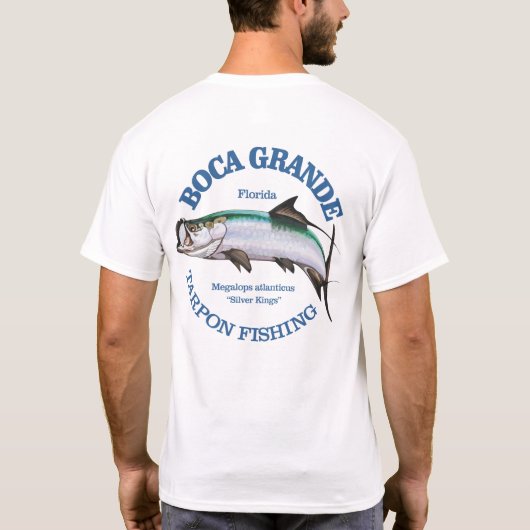 Boca Grande Tarpon Fischen T-Shirt (Rückseite)