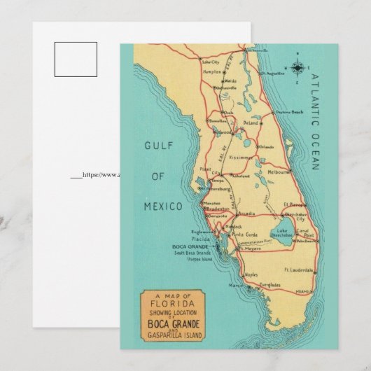 Boca Grande Useppa Florida 5x7 Karte (Vorne/Hinten)