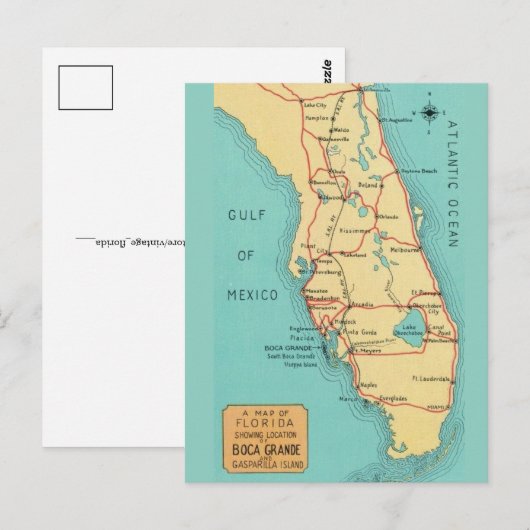Boca Grande Useppa Insel Florida Karte (Vorne/Hinten)