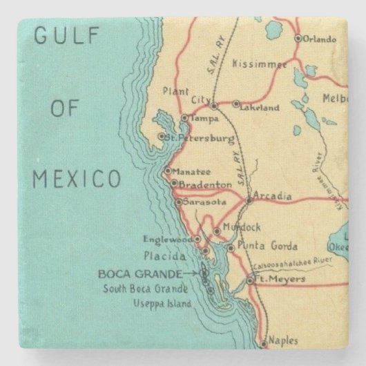 Boca Grande - Useppa Insel Florida Steinuntersetzer (Vorderseite)