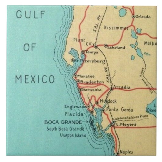 Boca Grande Useppa Keramikfliese (Vorderseite)