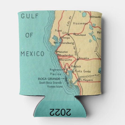 Boca Grande. Useppa Map Can Cooler Dosenkühler (Rückseite)