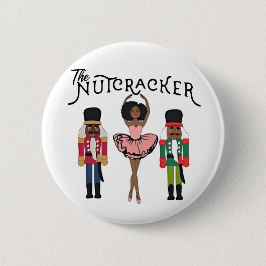 Boca Raton Black Nutcracker Funny Christmas  Button (Vorderseite)