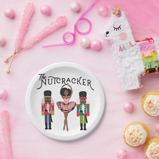 Boca Raton Black Nutcracker Funny Christmas Pappteller (Party)