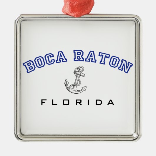 Boca Raton, FL w/anchor Ornament Aus Metall (Vorne)