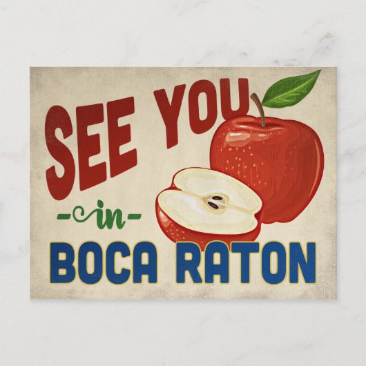 Boca Raton Florida Apple - Vintage Travel Postkarte (Vorderseite)