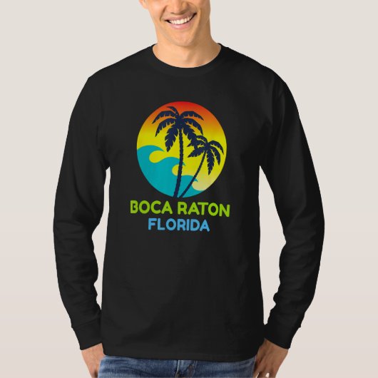 Boca Raton Florida Beach Trip Tropical Retro T-Shirt (Vorderseite)
