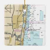 Boca Raton Florida Chart Keramikornament (Rückseite)