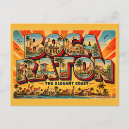 Boca Raton Florida Elegante Küste Vintage Art Postkarte