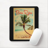 Boca Raton Florida Palm Tree Beach Vintage Reisen Mousepad (Mit Mouse)