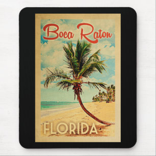 Boca Raton Florida Palmenstrand Vintage Reise Mousepad
