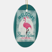 Boca Raton Florida Pink Flamingo Retro Keramik Ornament (Rechts)