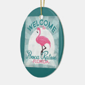 Boca Raton Florida Pink Flamingo Retro Keramik Ornament (Links)
