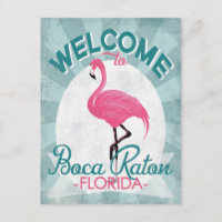Boca Raton Florida Pink Flamingo Retro