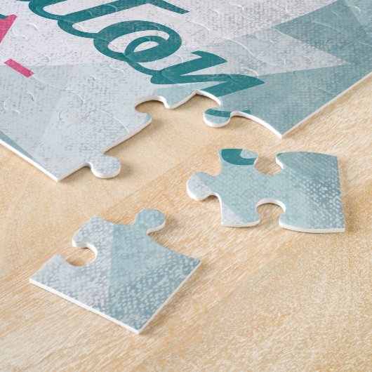 Boca Raton Florida Pink Flamingo Retro Puzzle (Seite)