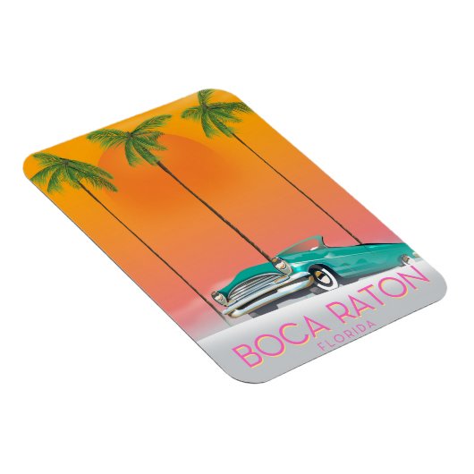 Boca Raton Florida Reiseplakat. Magnet (Rechte Seite)