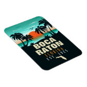 Boca Raton Florida Retro Sunset Beach Souvenirs Magnet (Rechte Seite)