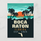 Boca Raton Florida Retro Sunset Beach Souvenirs Postkarte (Vorderseite)