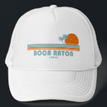 Boca Raton Florida Sun Palm Trees Truckerkappe<br><div class="desc">Das zwischen West Palm Beach und Miami gelegene Boca Raton Florida verfügt über 3 km Strand unter dem Schutz von Rettungsschwimmern. Zu den unvermeidlichen Stränden zählen der South Inlet Park (ein nur selten besuchter Angelort) und der 15 Hektar große Red Reef Park, der ausgezeichnete Bedingungen für das Schwimmen, Schnorcheln und...</div>