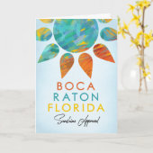 Boca Raton Florida Sunshine Karte (Gelbe Blume)