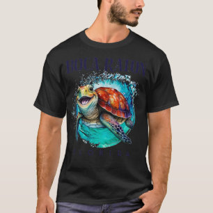 Boca Raton Florida Wasserfarbe Happy Sea Turtle T-Shirt