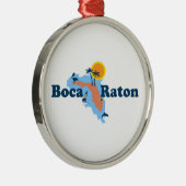 Boca Raton - Karten-Entwurf Silbernes Ornament (Rechts)