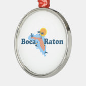 Boca Raton - Karten-Entwurf Silbernes Ornament (Links)