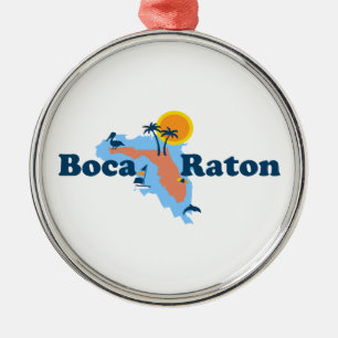 Boca Raton - Karten-Entwurf Silbernes Ornament