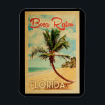 Boca Raton Magnet Florida Palm Tree Beach Vintag<br><div class="desc">Boca Raton Florida Design im Vintage Travel Stil mit einer Palme am Strand mit Ozean und Himmel.</div>