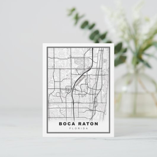 Boca Raton Map Postkarte (Stehend Vorderseite)