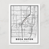 Boca Raton Map Postkarte (Vorderseite)