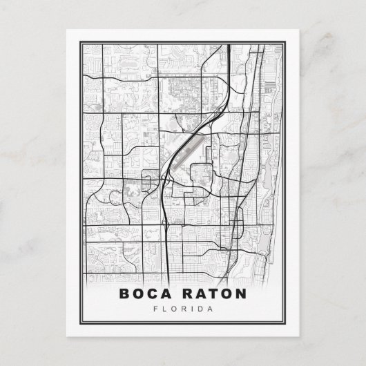 Boca Raton Map Postkarte (Vorderseite)