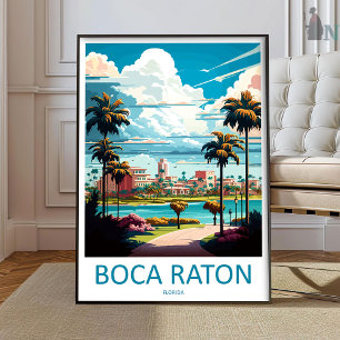 Boca Raton Reise Druck Wandkunst Boca Raton Wand  Poster