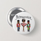 Boca Raton Schwarzer Nussknacker Lustiger Weihnach Button (Vorne & Hinten)