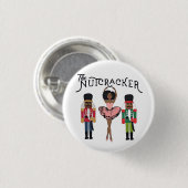 Boca Raton Schwarzer Nussknacker Lustiger Weihnach Button (Vorne & Hinten)