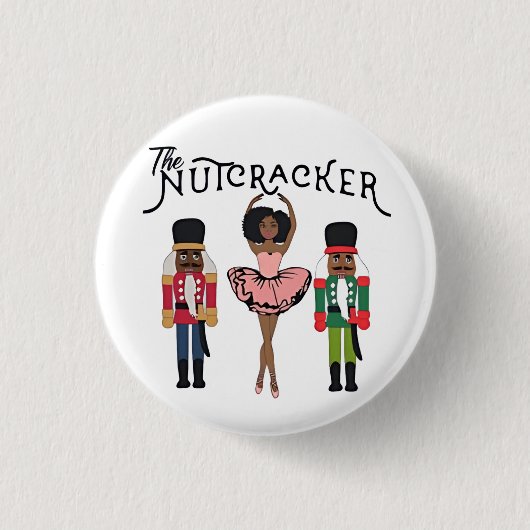 Boca Raton Schwarzer Nussknacker Lustiger Weihnach Button (Vorderseite)