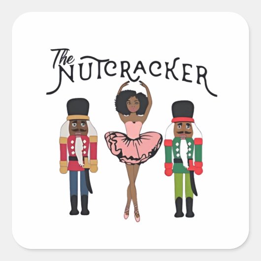 Boca Raton Schwarzer Nussknacker Lustiger Weihnach Quadratischer Aufkleber (Vorderseite)