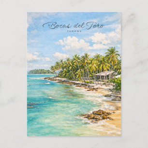 Bocas del Toro Panama Strand Wasserfarbe Ökotouris Feiertagspostkarte